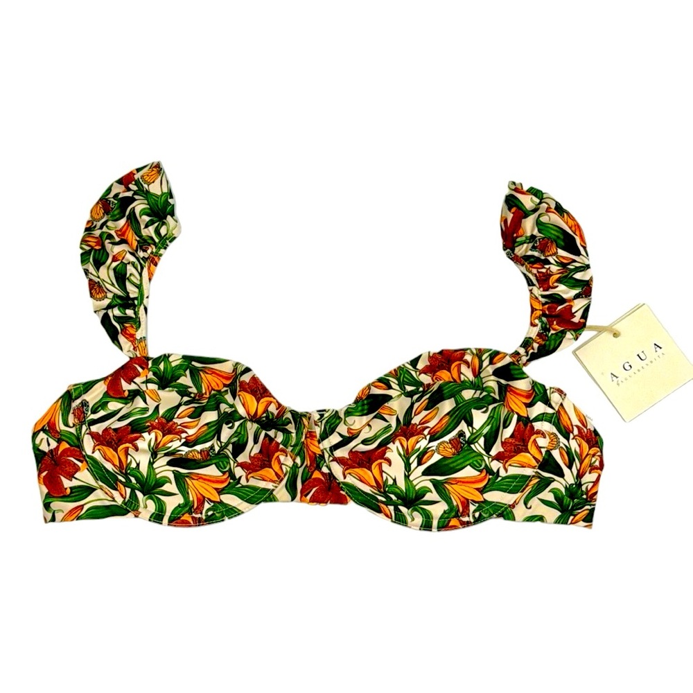 Agua by Agua Bendita Kiwi Monarca Crema Bikini Swim Top Size XL